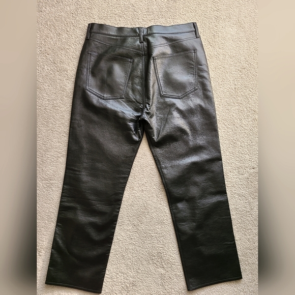 Agolde 90s Pinch Waist Recycled Leather Pants Size 33 - Picture 4 of 7